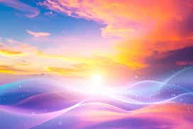 Fantasy Sunset Background For PowerPoint With Glowing Dunes