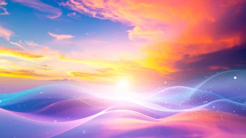 Fantasy Sunset Background For PowerPoint With Glowing Dunes Fantasy Sunset Background For PowerPoint With Glowing Dunes