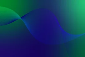 Green Blue Background For PowerPoint With A Ribbon Twist
