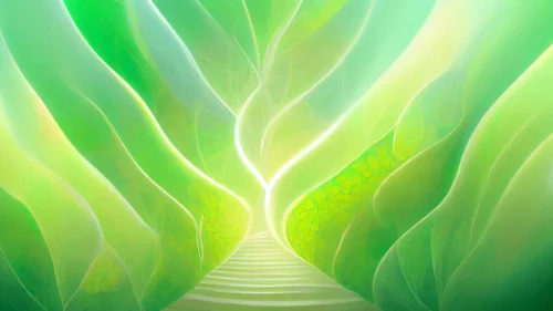 Green Nature Background for PowerPoint with a Glowing Leaf Path Green Nature Background for PowerPoint with a Glowing Leaf Path