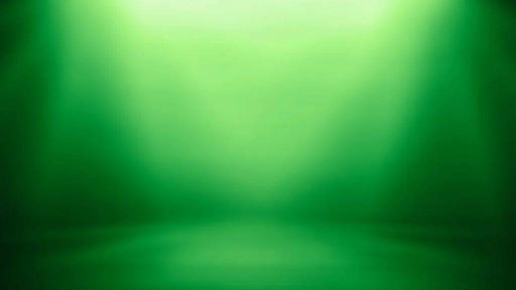 Green Studio Background For PowerPoint With Overhead Spotlight
