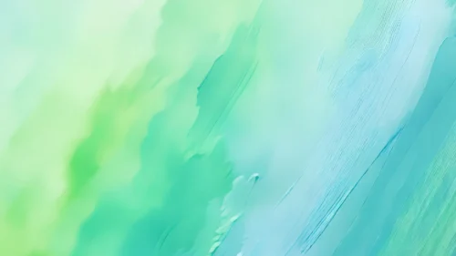 Diagonal green to blue watercolor paint wash with brush texture for Google Slides