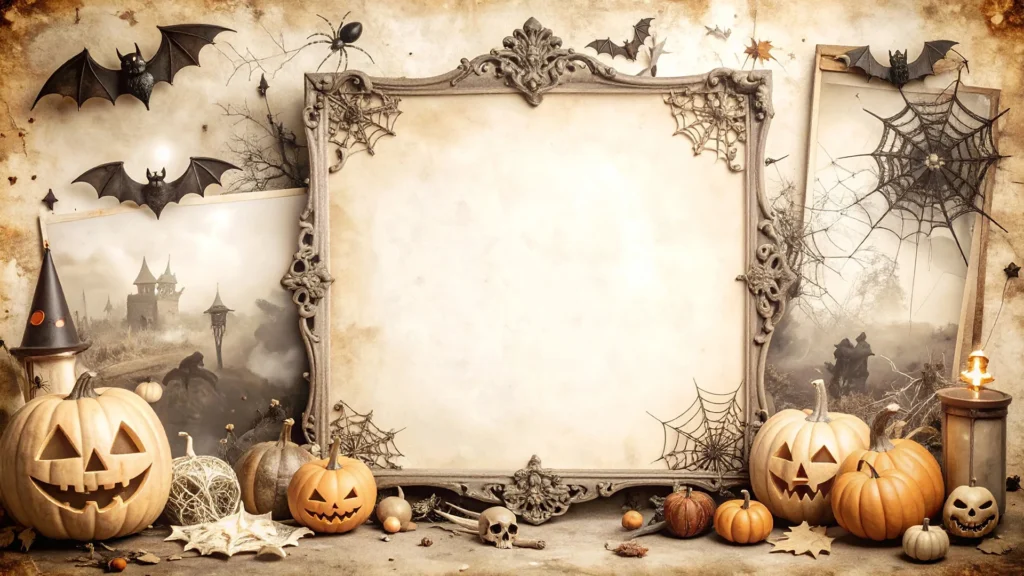Halloween Vintage Frame Background For Google Slides Halloween Vintage Frame Background For Google Slides