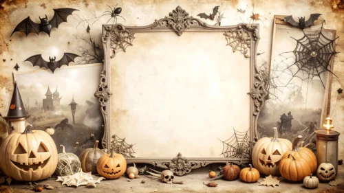Halloween Vintage Frame Background For Google Slides Halloween Vintage Frame Background For Google Slides