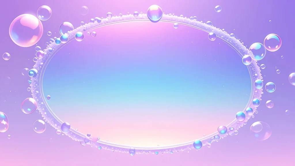 Holographic Bubble Oval Frame Background for Google Slides