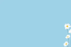 Light Blue Daisy Background for PowerPoint with Corner Bloom