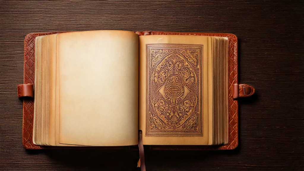Old Book Background For PowerPoint With A Leather Journal Cover