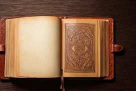 Old Book Background For PowerPoint With A Leather Journal Cover
