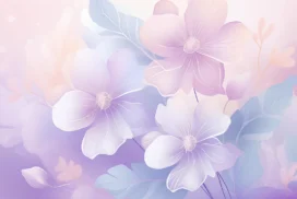 Pastel Floral Background For Google Slides With Vein-Line Petals