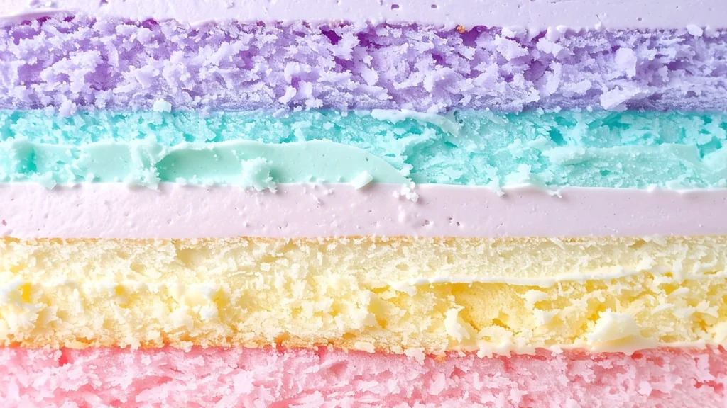 Pastel Cake Background for PowerPoint with Rainbow Layers