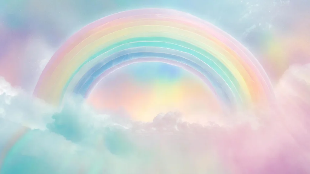 Rainbow Background for PowerPoint with a Hazy Double Arch