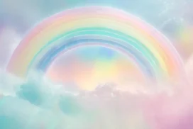 Rainbow Background for PowerPoint with a Hazy Double Arch