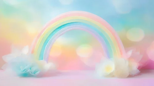 Rainbow Background For Google Slides With Glittery Fabric Flowers Rainbow Background For Google Slides With Glittery Fabric Flowers