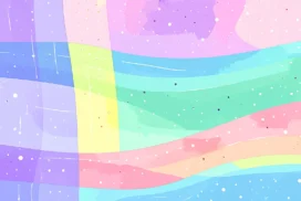 Pastel Rainbow Background for Google Slides with Plaid and Waves