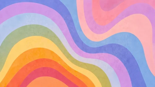 Pastel Rainbow Background for PowerPoint with Retro Groovy Waves Pastel Rainbow Background for PowerPoint with Retro Groovy Waves