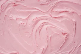 Pink Cream Texture Background for PowerPoint with Frosting Swirls
