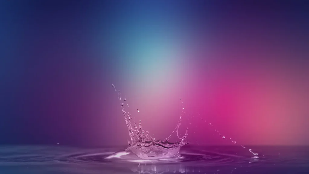 Water Splash Background for PowerPoint with Pink Purple Glow