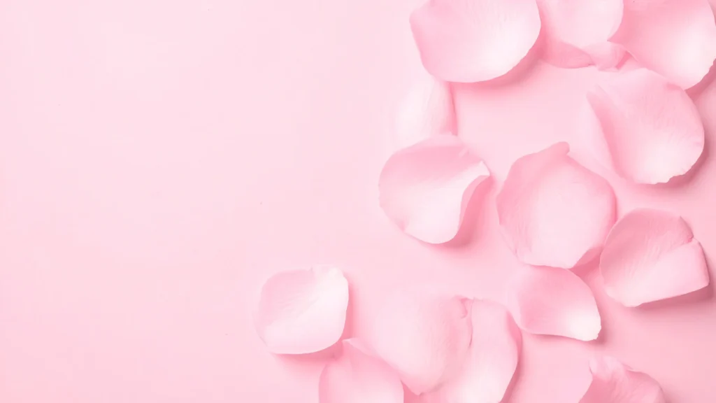 Pink Petals Background for Google Slides with Dense Corner Cluster