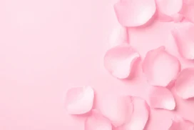Pink Petals Background for Google Slides with Dense Corner Cluster