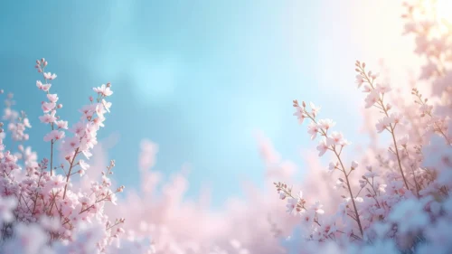 Winter Cherry Blossom Background for PowerPoint with Blue Sky Winter Cherry Blossom Background for PowerPoint with Blue Sky