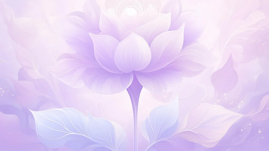 Purple Floral Background for Google Slides with Glowing Lotus Bloom