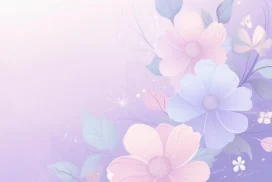 Purple Floral Background for PowerPoint with Vein-Line Petals