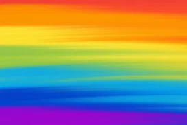 Rainbow Background for Google Slides with Painted Brush Stripes