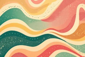 Retro Wave Background For Google Slides With A Red Orange Swirl