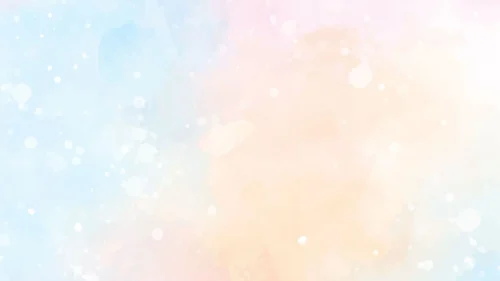 Soft blue and peach watercolor wash background for PowerPoint with bokeh sparkles