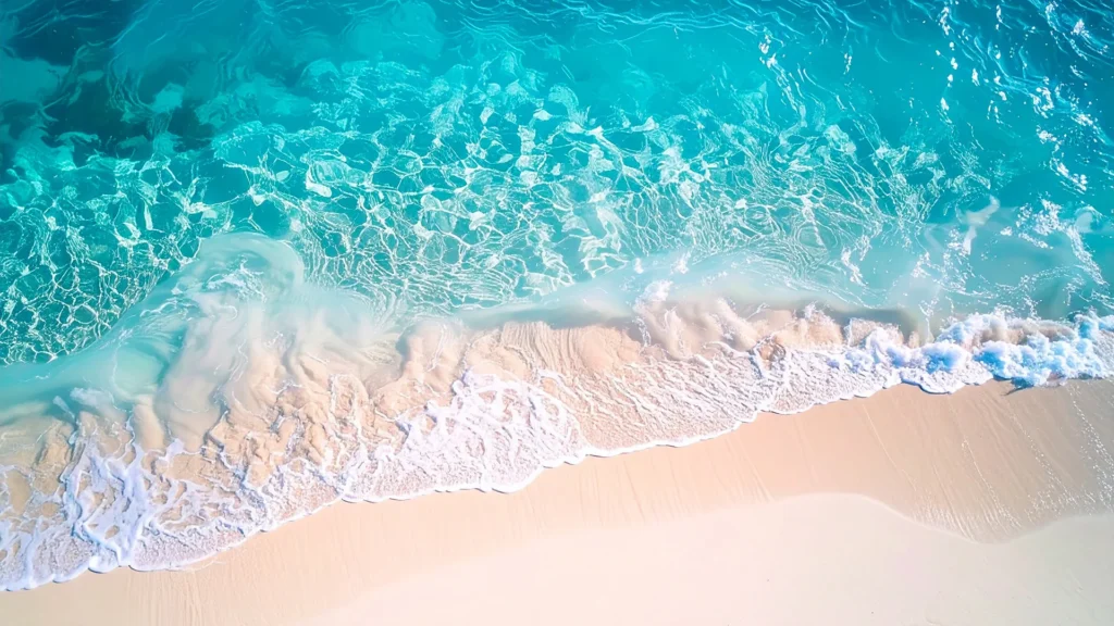 Beach Background For PowerPoint With A Top-Down Aerial Wave