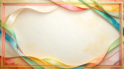 Vintage Paper Frame Background For PowerPoint With Woven Ribbons