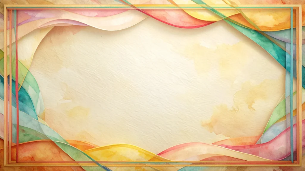Watercolor Vintage Frame Background with Crossing Ribbon Lines