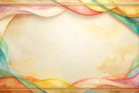 Watercolor Vintage Frame Background with Crossing Ribbon Lines