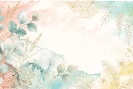 Watercolor Floral Background For Google Slides With Eucalyptus