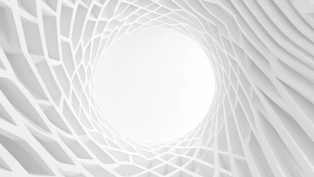 White 3D Background For PowerPoint With A Geometric Tunnel