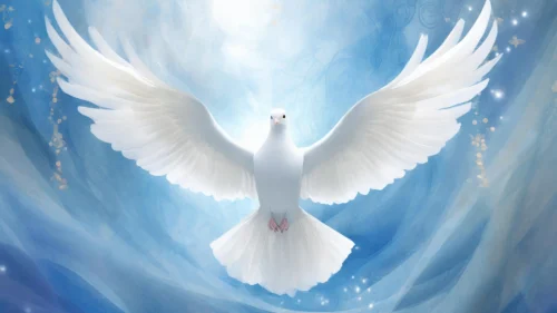 Dove Peace Background For PowerPoint With Silk Drapes Dove Peace Background For PowerPoint With Silk Drapes