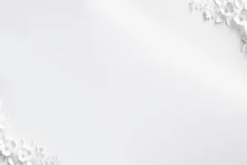 White Floral Background For PowerPoint With 3D Paper Corners