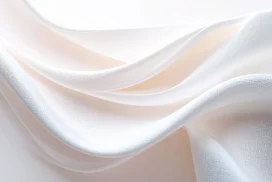 White Silk Background for PowerPoint with Warm Ivory Waves