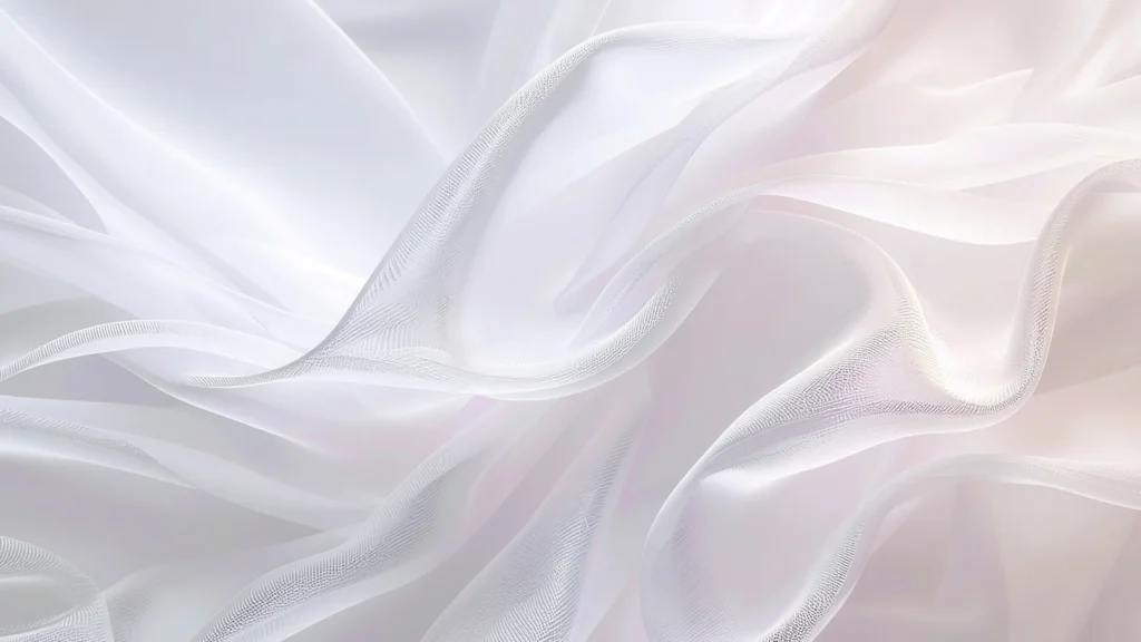 White Silk Background For PowerPoint With A Wind-Blown Chiffon Veil
