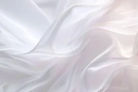 White Silk Background For PowerPoint With A Wind-Blown Chiffon Veil