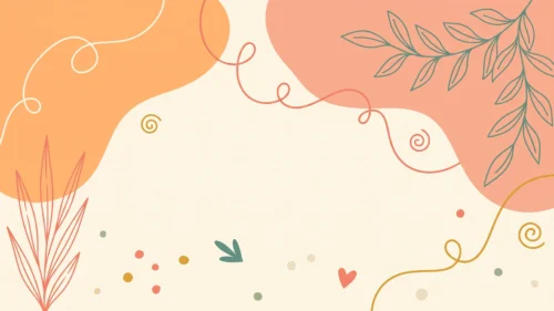 Aesthetic Boho Frame Background for Google Slides with Apricot and Salmon Blobs on a Cream Page Aesthetic Boho Frame Background for Google Slides with Apricot and Salmon Blobs on a Cream Page