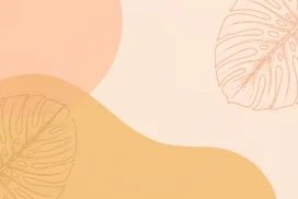 Aesthetic Boho Background for Google Slides with Peach Monstera Leaves