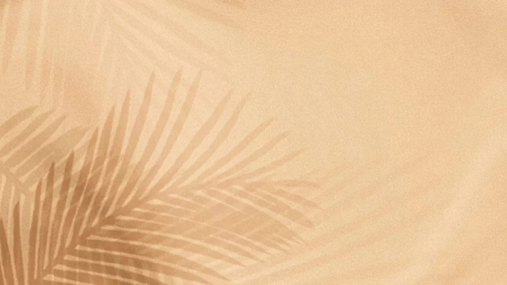 Sand Background for PowerPoint with Palm Leaf Shadows on Warm Beige