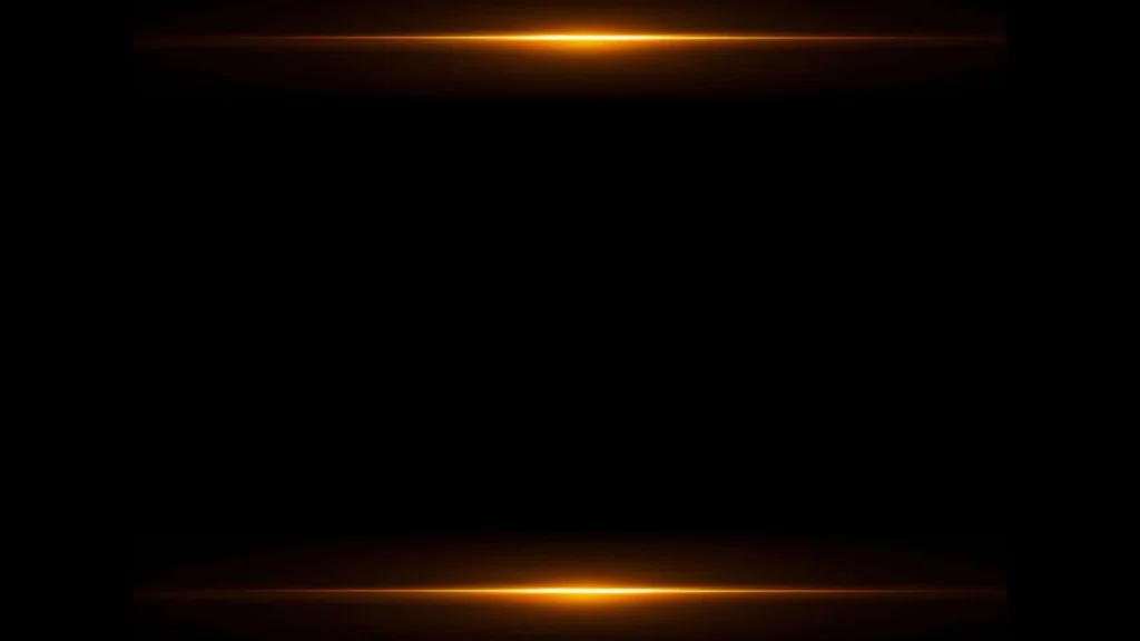 Black Gold Background for PowerPoint with Two Horizontal Light Flares