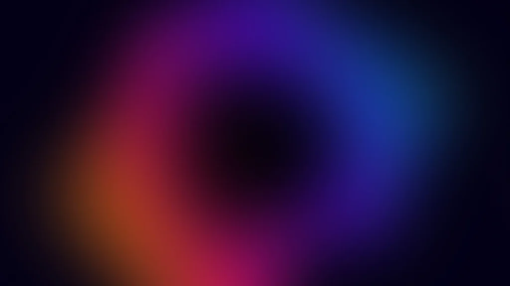 Black Hole Background for PowerPoint with a Blurred Purple, Blue and Orange Glow Ring