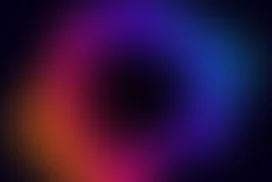 Black Hole Background for PowerPoint with a Blurred Purple, Blue and Orange Glow Ring