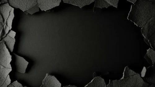 Black Ripped Paper Background for Google Slides with Cracked Stone Shards on All Sides Black Ripped Paper Background for Google Slides with Cracked Stone Shards on All Sides
