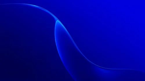 Vivid blue glossy 3D ribbon curve background for Google Slides