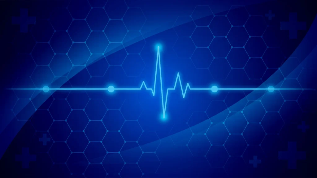 Medical Heartbeat Background for PowerPoint with Glowing Blue ECG