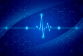 Medical Heartbeat Background for PowerPoint with Glowing Blue ECG